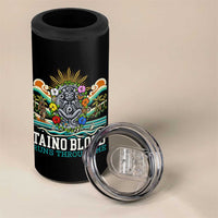 Indigenous Taino Warrior Puerto Rico Carribbean Culture 4 in 1 Can Cooler Tumbler Taino Blood Runs Through Me