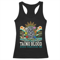 Indigenous Taino Warrior Puerto Rico Carribbean Culture Racerback Tank Top Taino Blood Runs Through Me - Wonder Print Shop