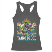 Indigenous Taino Warrior Puerto Rico Carribbean Culture Racerback Tank Top Taino Blood Runs Through Me - Wonder Print Shop