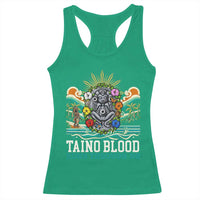 Indigenous Taino Warrior Puerto Rico Carribbean Culture Racerback Tank Top Taino Blood Runs Through Me - Wonder Print Shop