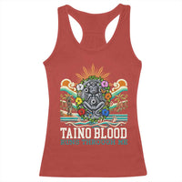 Indigenous Taino Warrior Puerto Rico Carribbean Culture Racerback Tank Top Taino Blood Runs Through Me - Wonder Print Shop
