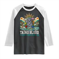 Indigenous Taino Warrior Puerto Rico Carribbean Culture Raglan Shirt Taino Blood Runs Through Me - Wonder Print Shop