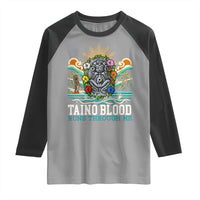 Indigenous Taino Warrior Puerto Rico Carribbean Culture Raglan Shirt Taino Blood Runs Through Me - Wonder Print Shop