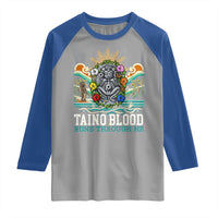 Indigenous Taino Warrior Puerto Rico Carribbean Culture Raglan Shirt Taino Blood Runs Through Me - Wonder Print Shop