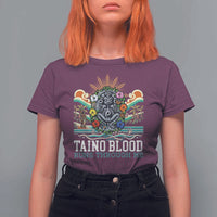 Indigenous Taino Warrior Puerto Rico Carribbean Culture T Shirt For Women Taino Blood Runs Through Me - Wonder Print Shop