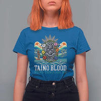 Indigenous Taino Warrior Puerto Rico Carribbean Culture T Shirt For Women Taino Blood Runs Through Me - Wonder Print Shop