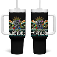 Indigenous Taino Warrior Puerto Rico Carribbean Culture Tumbler With Handle Taino Blood Runs Through Me