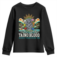 Indigenous Taino Warrior Puerto Rico Carribbean Culture Youth Sweatshirt Taino Blood Runs Through Me - Wonder Print Shop