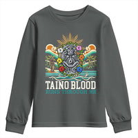 Indigenous Taino Warrior Puerto Rico Carribbean Culture Youth Sweatshirt Taino Blood Runs Through Me - Wonder Print Shop