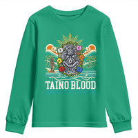 Indigenous Taino Warrior Puerto Rico Carribbean Culture Youth Sweatshirt Taino Blood Runs Through Me - Wonder Print Shop