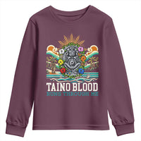 Indigenous Taino Warrior Puerto Rico Carribbean Culture Youth Sweatshirt Taino Blood Runs Through Me - Wonder Print Shop