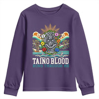 Indigenous Taino Warrior Puerto Rico Carribbean Culture Youth Sweatshirt Taino Blood Runs Through Me - Wonder Print Shop