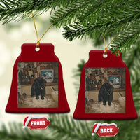Spooky Biscuits Bakery Ceramic Ornament Funny Black Cat Halloween Gift