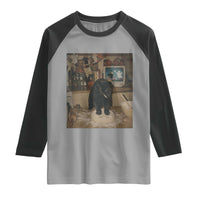 Spooky Biscuits Bakery Raglan Shirt Funny Black Cat Halloween Gift