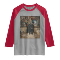 Spooky Biscuits Bakery Raglan Shirt Funny Black Cat Halloween Gift