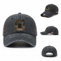 Spooky Biscuits Bakery Washed Cotton Baseball Cap Funny Black Cat Halloween Gift