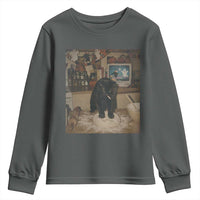 Spooky Biscuits Bakery Youth Sweatshirt Funny Black Cat Halloween Gift