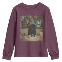 Spooky Biscuits Bakery Youth Sweatshirt Funny Black Cat Halloween Gift