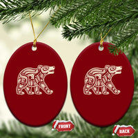 Bear Native Formline Art Salish Haida Tlingit Pacific Animal Ceramic Ornament