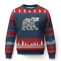 Bear Native Formline Art Salish Haida Tlingit Pacific Animal Ugly Christmas Sweater