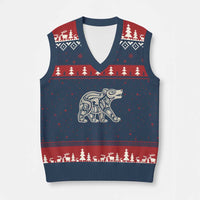 Bear Native Formline Art Salish Haida Tlingit Pacific Animal V-Neck Knit Sweater Vest