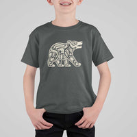 Bear Native Formline Art Salish Haida Tlingit Pacific Animal T Shirt For Kid