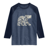 Bear Native Formline Art Salish Haida Tlingit Pacific Animal Raglan Shirt