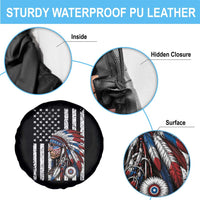 Indigenous People Tribal CG Native American Indian Chief American USA Flag Spare Tire Cover