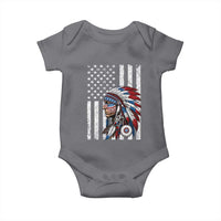 Indigenous People Tribal CG Native American Indian Chief American USA Flag Baby Onesie