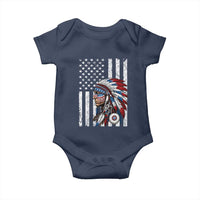 Indigenous People Tribal CG Native American Indian Chief American USA Flag Baby Onesie