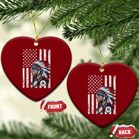 Indigenous People Tribal CG Native American Indian Chief American USA Flag Ceramic Ornament