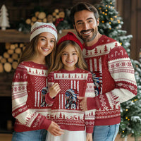 Indigenous People Tribal CG Native American Indian Chief American USA Flag Ugly Christmas Sweater