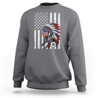 Indigenous People Tribal CG Native American Indian Chief American USA Flag Sweatshirt
