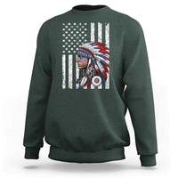 Indigenous People Tribal CG Native American Indian Chief American USA Flag Sweatshirt