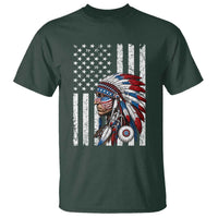 Indigenous People Tribal CG Native American Indian Chief American USA Flag T Shirt