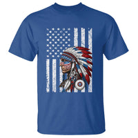 Indigenous People Tribal CG Native American Indian Chief American USA Flag T Shirt