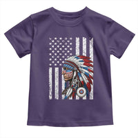 Indigenous People Tribal CG Native American Indian Chief American USA Flag Toddler T Shirt