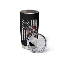 Indigenous People Tribal CG Native American Indian Chief American USA Flag Tumbler Cup
