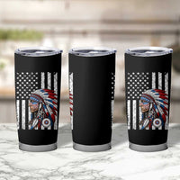 Indigenous People Tribal CG Native American Indian Chief American USA Flag Tumbler Cup