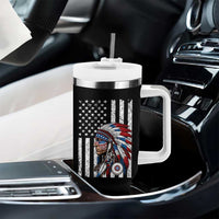 Indigenous People Tribal CG Native American Indian Chief American USA Flag Tumbler With Handle