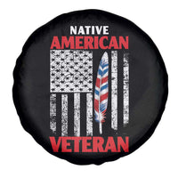 Native American Veteran USA Flag Patriotic Soldier Spare Tire Cover