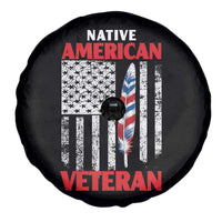Native American Veteran USA Flag Patriotic Soldier Spare Tire Cover