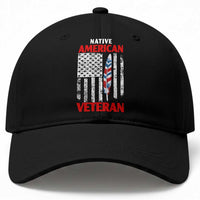 Native American Veteran USA Flag Patriotic Soldier Baseball Cap
