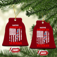 Native American Veteran USA Flag Patriotic Soldier Ceramic Ornament