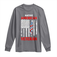 Native American Veteran USA Flag Patriotic Soldier Long Sleeve Shirt