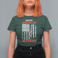 Native American Veteran USA Flag Patriotic Soldier T Shirt For Women