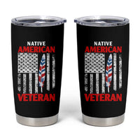 Native American Veteran USA Flag Patriotic Soldier Tumbler Cup