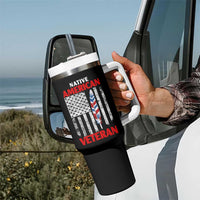 Native American Veteran USA Flag Patriotic Soldier Tumbler With Handle