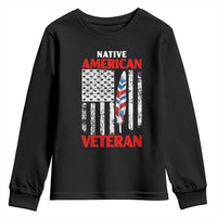 Native American Veteran USA Flag Patriotic Soldier Youth Sweatshirt