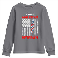 Native American Veteran USA Flag Patriotic Soldier Youth Sweatshirt